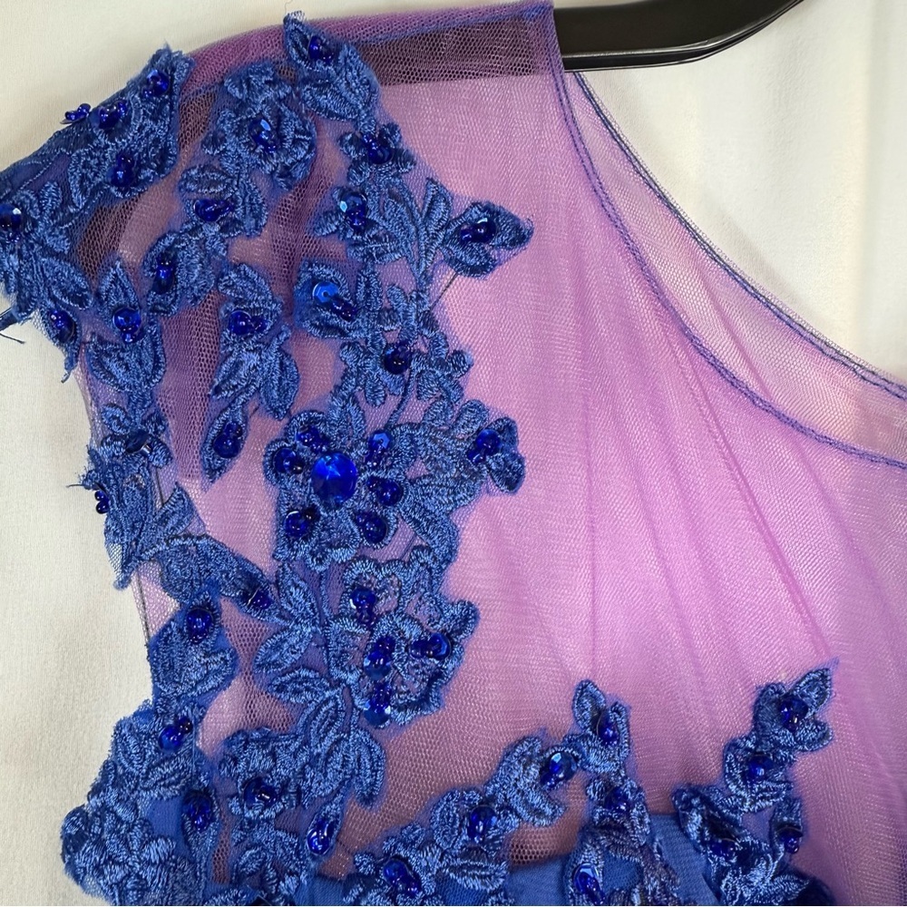 JJ’S house Royal Blue A-Line Sequins Chiffon maxi Dress Size:XL - Picture 10 of 16
